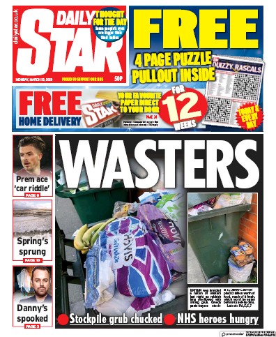 Daily Star Newspaper Front Page for 30 March 2020
