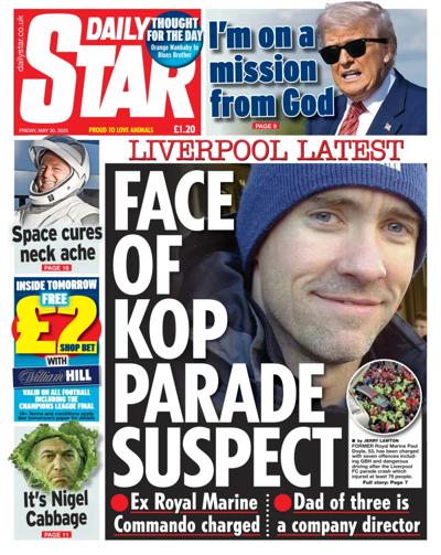Daily Star (UK) Newspaper Front Page for 30 May 2025