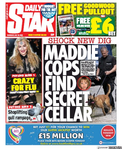 Daily Star Newspaper Front Page for 30 July 2020