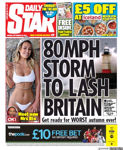 Daily Star Newspaper Front Page for 30 September 2019