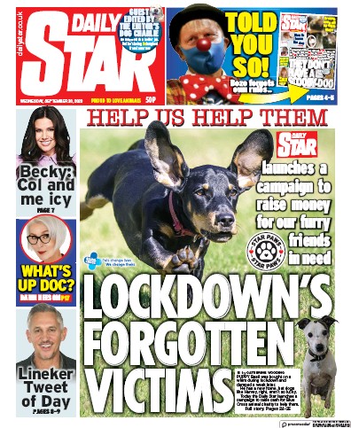Daily Star Newspaper Front Page for 30 September 2020