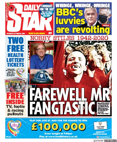 Daily Star Newspaper Front Page for 31 October 2020
