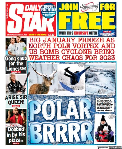 Daily Star Newspaper Front Page for 31 December 2022
