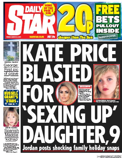 Daily Star Newspaper Front Page for 31 March 2017
