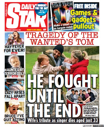 Daily Star Newspaper Front Page for 31 March 2022