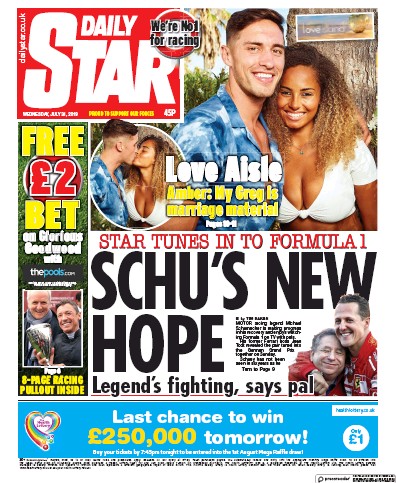 Daily Star Newspaper Front Page for 31 July 2019
