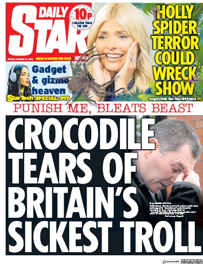 Daily Star Newspaper Front Page for 31 August 2018