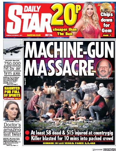 Daily Star Newspaper Front Page for 3 October 2017