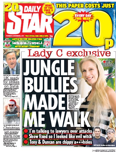 Daily Star Newspaper Front Page for 3 December 2015