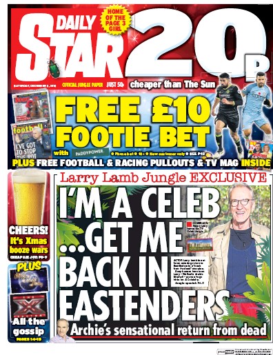 Daily Star Newspaper Front Page for 3 December 2016