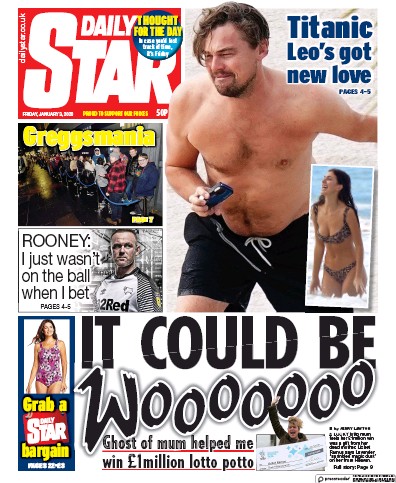 Daily Star Newspaper Front Page for 3 January 2020