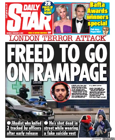 Daily Star Newspaper Front Page for 3 February 2020