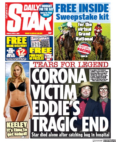 Daily Star Newspaper Front Page for 3 April 2020