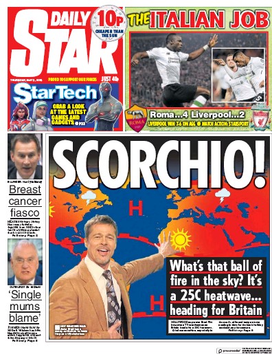 Daily Star Newspaper Front Page for 3 May 2018