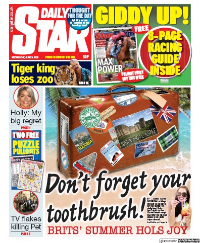 Daily Star Newspaper Front Page for 3 June 2020