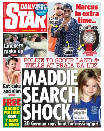 Daily Star (UK) Newspaper Front Page for 3 June 2025