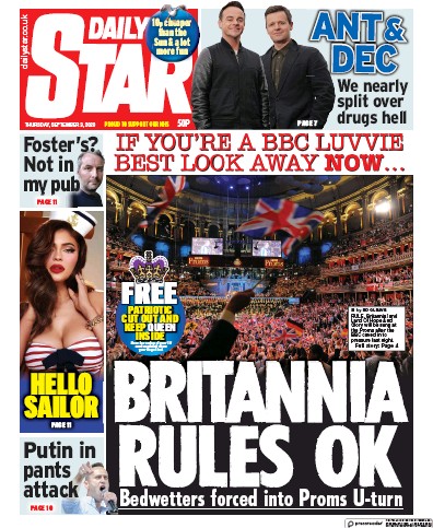 Daily Star Newspaper Front Page for 3 September 2020