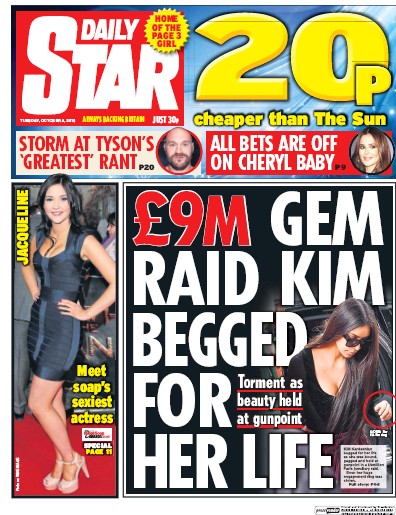 Daily Star Newspaper Front Page for 4 October 2016
