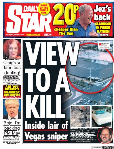 Daily Star Newspaper Front Page for 4 October 2017