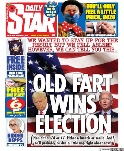 Daily Star Newspaper Front Page for 4 November 2020