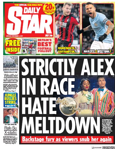 Daily Star Newspaper Front Page for 4 December 2017