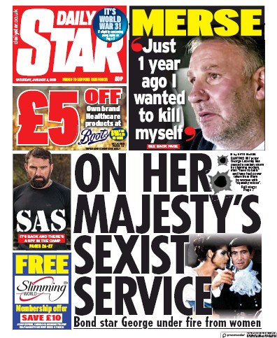 Daily Star Newspaper Front Page for 4 January 2020