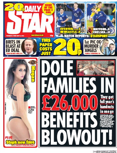 Daily Star Newspaper Front Page for 4 February 2016