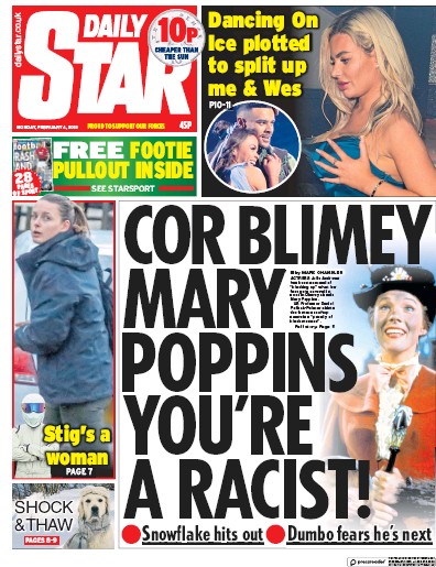 Daily Star (UK) Newspaper Front Page for 4 February 2019