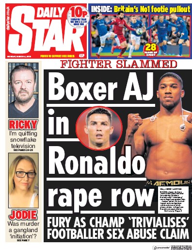 Daily Star (UK) Newspaper Front Page for 4 March 2019