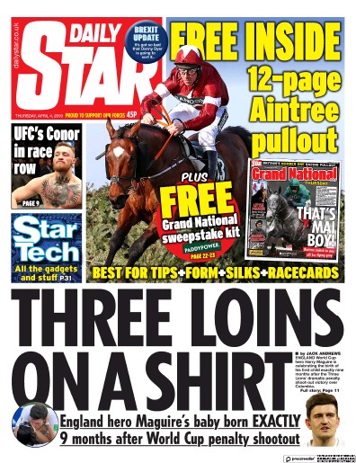 Daily Star Newspaper Front Page for 4 April 2019