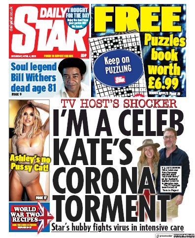 Daily Star Newspaper Front Page for 4 April 2020