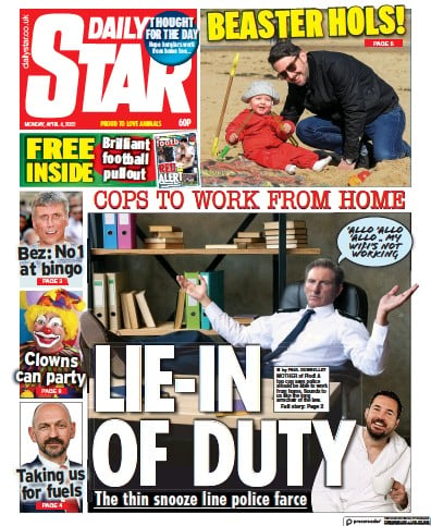 Daily Star Newspaper Front Page for 4 April 2022