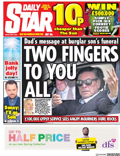 Daily Star Newspaper Front Page for 4 May 2018