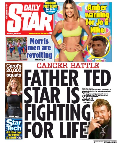 Daily Star Newspaper Front Page for 4 July 2019