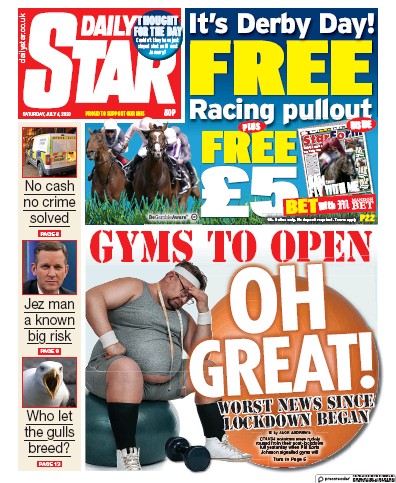 Daily Star Newspaper Front Page for 4 July 2020
