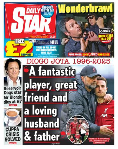 Daily Star (UK) Newspaper Front Page for 4 July 2025