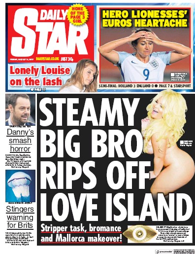Daily Star Newspaper Front Page for 4 August 2017