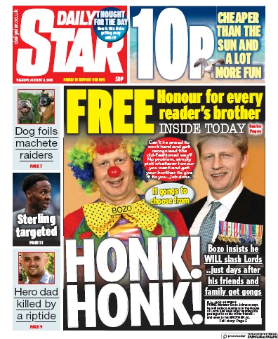 Daily Star Newspaper Front Page for 4 August 2020