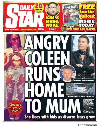 Daily Star Newspaper Front Page for 4 September 2017