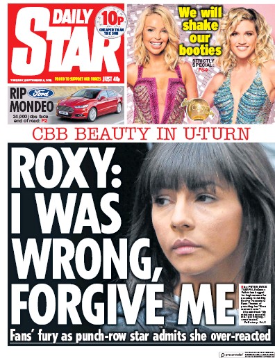 Daily Star Newspaper Front Page for 4 September 2018