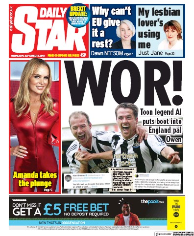 Daily Star Newspaper Front Page for 4 September 2019