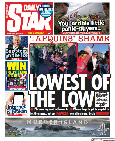 Daily Star (UK) Newspaper Front Page for 5 October 2021