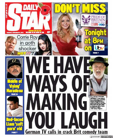 Daily Star Newspaper Front Page for 5 November 2019
