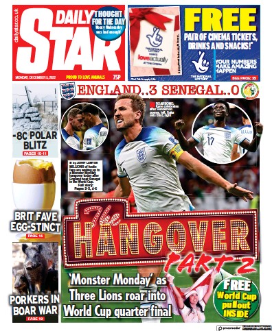 Daily Star Newspaper Front Page for 5 December 2022