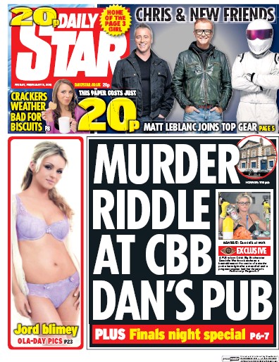 Daily Star Newspaper Front Page for 5 February 2016
