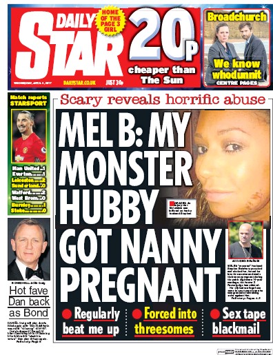 Daily Star Newspaper Front Page for 5 April 2017
