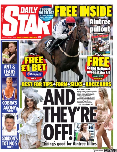 Daily Star Newspaper Front Page for 5 April 2019