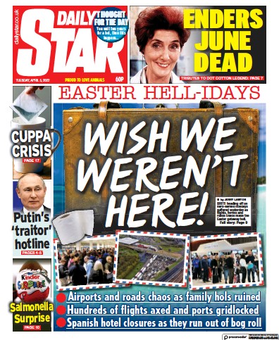 Daily Star Newspaper Front Page for 5 April 2022