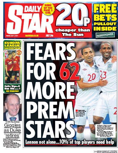 Daily Star Newspaper Front Page for 5 May 2017