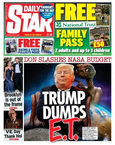Daily Star (UK) Newspaper Front Page for 5 May 2025